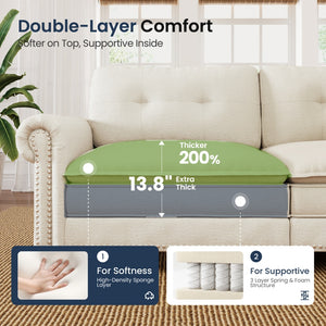 Charleston Velvet-Chenille L-Shaped Living Room Couch with Ottoman