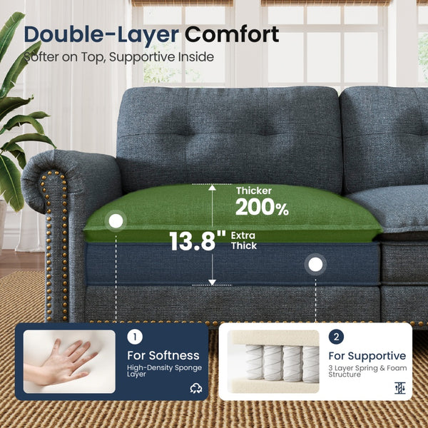 Charleston Linen-Look Modular Living Room Couch