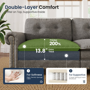 Charleston Linen-Look Modular Living Room Couch