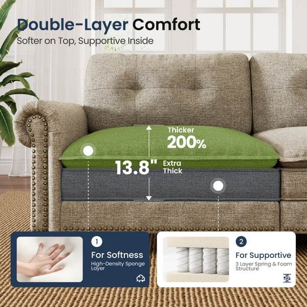 Charleston Linen-Look Modular Living Room Couch