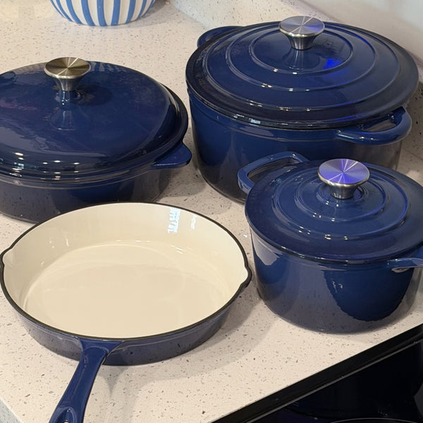 7-Piece Non-Toxic Enameled Cast Iron Cookware Set