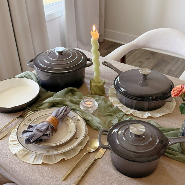 7-Piece Non-Toxic Enameled Cast Iron Cookware Set