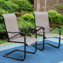 PHI VILLA C-Spring Textilene Patio Dining Chairs