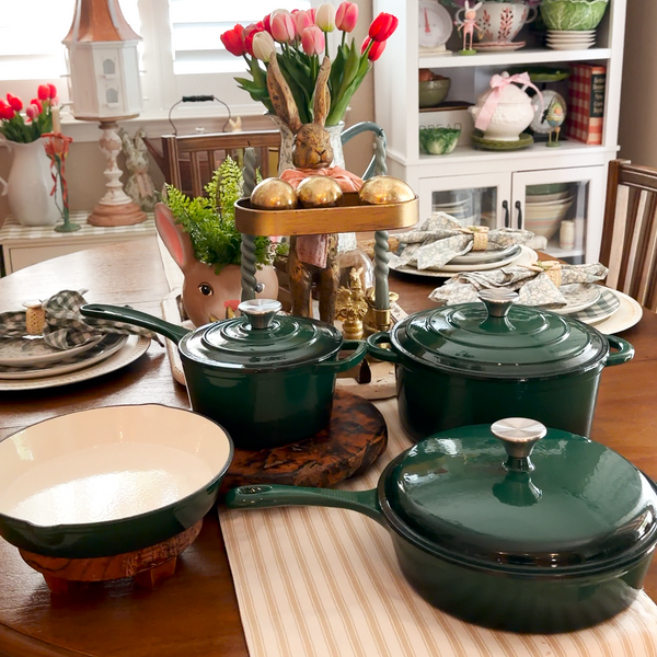7-Piece Non-Toxic Enameled Cast Iron Cookware Set