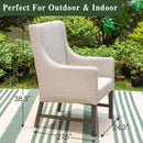 PHI VILLA Patio Textilene Fabric Padded Fixed Dining Chairs, Set of 2