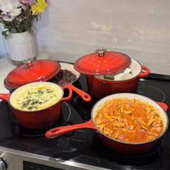 7-Piece Non-Toxic Enameled Cast Iron Cookware Set