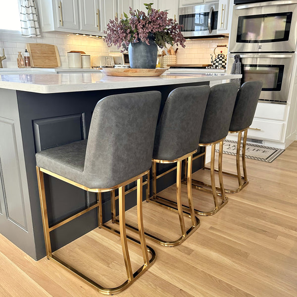 24 Inch Modern PU Leather Counter Stools for Kitchen Island