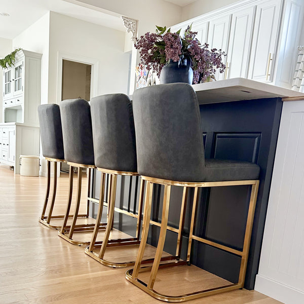 24 Inch Modern PU Leather Counter Stools for Kitchen Island
