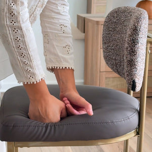 24" Modern PU and Chenille Counter Height Bar Stool, Set of 4