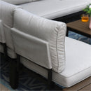 6 Seater Outdoor Couch Modern L-Shaped Sectional Sofa Set