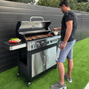 6-Burner Gas BBQ Patio Grill with Side Burner 65,800 BTU-Captiva Designs