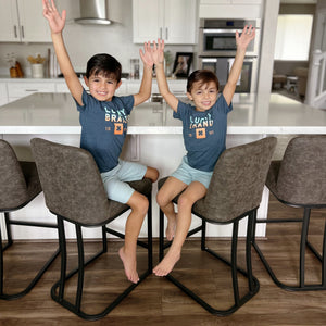 24" Modern Square PU Leather Counter Stool with Metal Frame, Set of 4