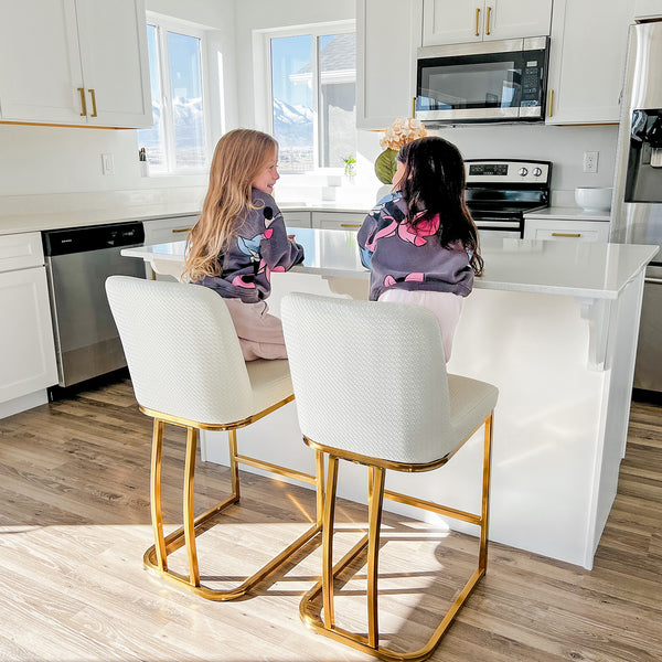 24 Inch Modern PU Leather Counter Stools for Kitchen Island