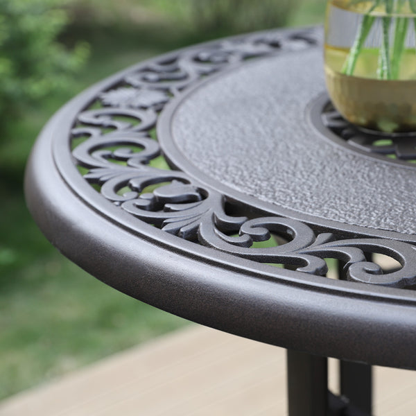 PHI VILLA Cast Aluminum Outdoor Pub Height Bar Table