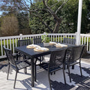 Phi Villa 7-Piece / 9-Piece Patio Dining Set Fixed Stackable Chairs & Extendable Table