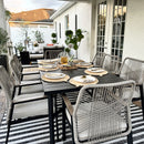 Mirage 9-Pcs Patio Dining Set with Stylish Rattan Rope Chairs & Long Table for 8