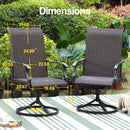 PHI VILLA Rattan Swivel Outdoor Dining Chairs