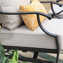 PHI VILLA 18-Piece Set with 6-Seat Dining Set and 7-Seat Steel Conversation Sofa Set and 3-Piece Padded Conversation Set