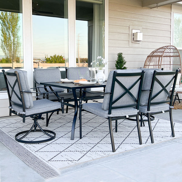 Calabash 7-Piece Patio Dining Set with Mixed Chairs