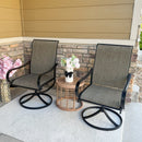 Patio Swivel Dining Chair with Black Frame for Porch,Deck,Backyard, PHI VILLA