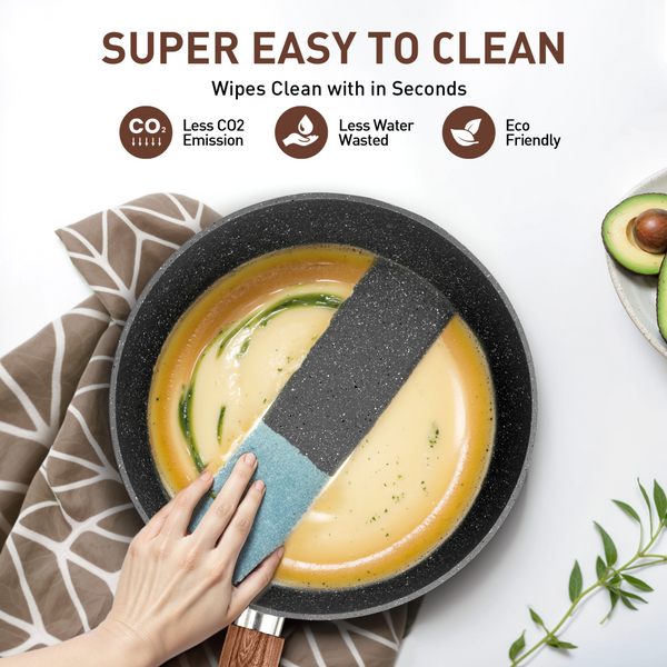 Stylish Granite-Coating Nonstick Induction 12 Pieces Cookware Set