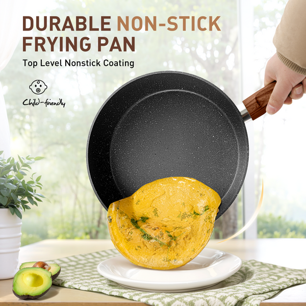 Stylish Granite-Coating Nonstick Induction 12 Pieces Cookware Set