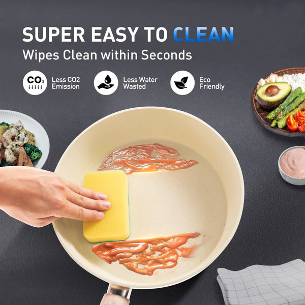 Stylish Granite-Coating Nonstick Induction 12 Pieces Cookware Set