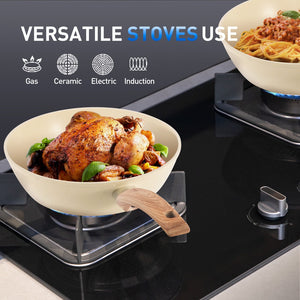 Stylish Granite-Coating Nonstick Induction 12 Pieces Cookware Set