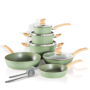 Stylish Granite-Coating Nonstick Induction 12 Pieces Cookware Set