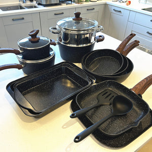 Induction Nonstick Granite-Coating 17 Piece Cookware Set