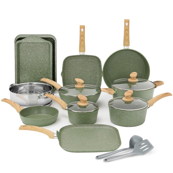 Induction Nonstick Granite-Coating 17 Piece Cookware Set
