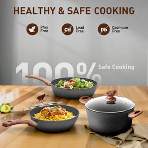 Ultimate 30 Pieces Granite-Coating Nonstick Induction Cookware Set for Easy Dinner Ideas