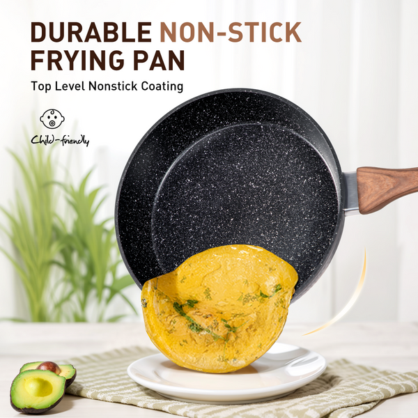 15 Pieces Induction Black Hammered Finish Nonstick Pots and Pans Set