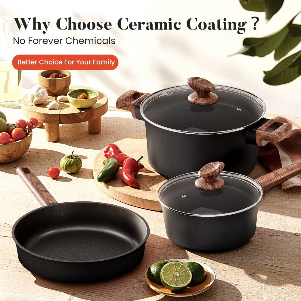 10-Piece Non-Toxic Ceramic Cookware Set
