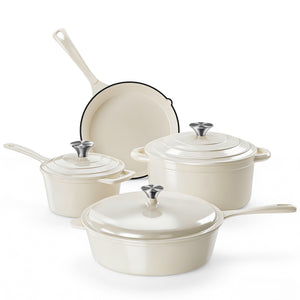 7-Piece Non-Toxic Enameled Cast Iron Cookware Set