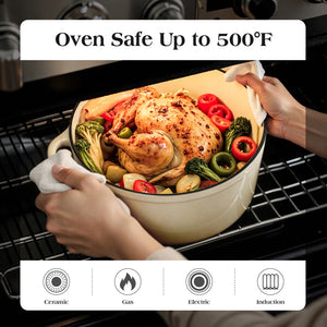 7-Piece Non-Toxic Enameled Cast Iron Cookware Set