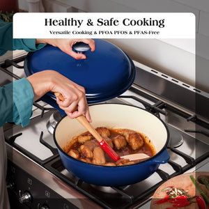 7-Piece Non-Toxic Enameled Cast Iron Cookware Set