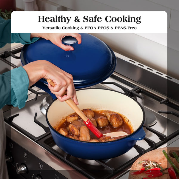 7-Piece Non-Toxic Enameled Cast Iron Cookware Set