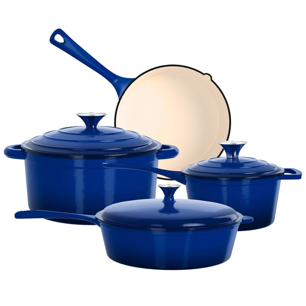 7-Piece Non-Toxic Enameled Cast Iron Cookware Set