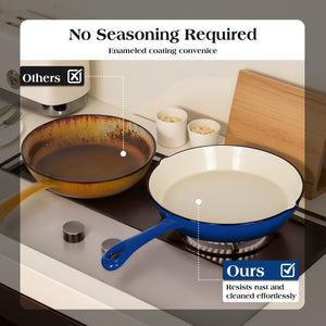 7-Piece Non-Toxic Enameled Cast Iron Cookware Set