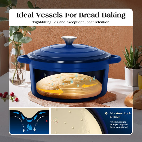 7-Piece Non-Toxic Enameled Cast Iron Cookware Set