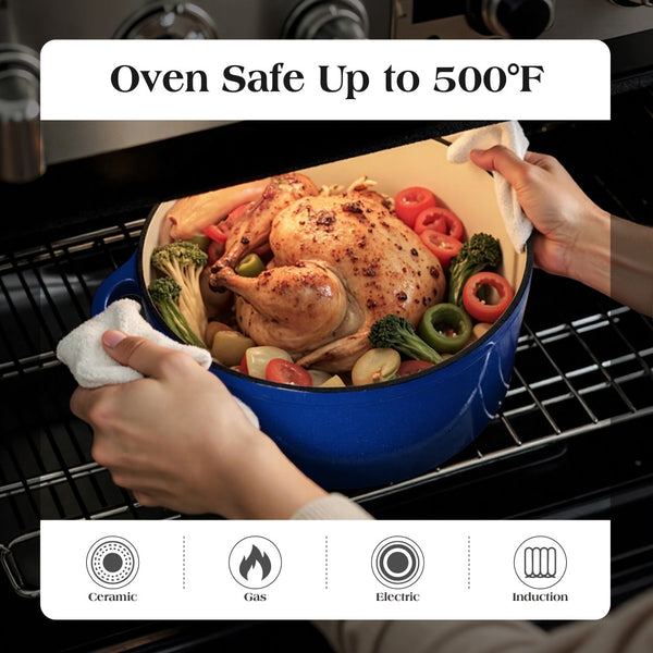 7-Piece Non-Toxic Enameled Cast Iron Cookware Set