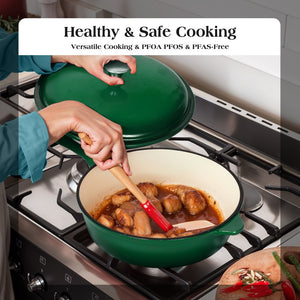 7-Piece Non-Toxic Enameled Cast Iron Cookware Set