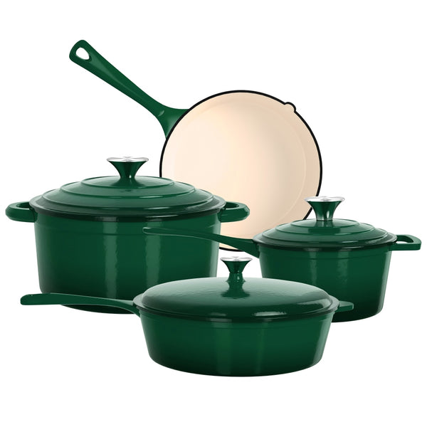 7-Piece Non-Toxic Enameled Cast Iron Cookware Set