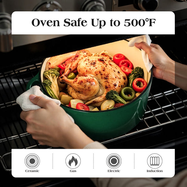 7-Piece Non-Toxic Enameled Cast Iron Cookware Set