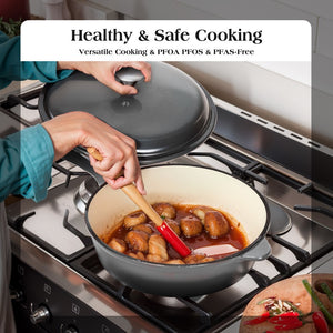7-Piece Non-Toxic Enameled Cast Iron Cookware Set