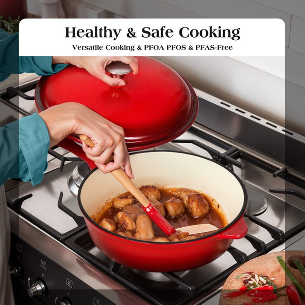 7-Piece Non-Toxic Enameled Cast Iron Cookware Set