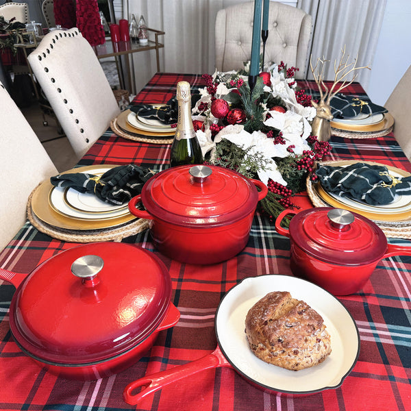 7-Piece Non-Toxic Enameled Cast Iron Cookware Set