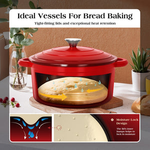 7-Piece Non-Toxic Enameled Cast Iron Cookware Set
