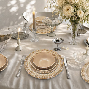 Modern Embossed Porcelain Dinnerware Set Stoneware Plates and Bowls